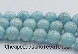 CLR19 15.5 inches 10mm round grade AA natural larimar gemstone beads