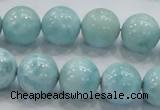 CLR21 15.5 inches 14mm round grade AA natural larimar gemstone beads