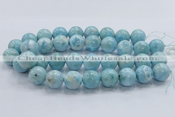 CLR24 15.5 inches 20mm round grade AA natural larimar gemstone beads