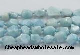 CLR25 15.5 inches 6*8mm nugget natural larimar gemstone chips beads