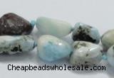 CLR27 15.5 inches nugget natural larimar gemstone beads wholesale