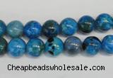 CLR302 15.5 inches 8mm round dyed larimar gemstone beads