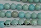 CLR350 15.5 inches 4mm round dyed larimar gemstone beads