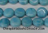 CLR360 15.5 inches 10mm flat round dyed larimar gemstone beads