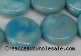 CLR366 15.5 inches 25mm flat round dyed larimar gemstone beads