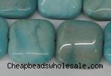 CLR385 15.5 inches 20*20mm square dyed larimar gemstone beads