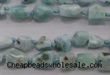 CLR46 15.5 inches 6*7mm – 10*12mm nuggets natural larimar beads