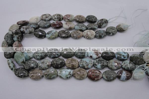 CLR56 15.5 inches 15*20mm oval natural larimar gemstone beads