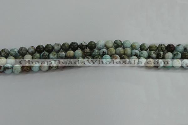 CLR61 15.5 inches 6mm round natural larimar gemstone beads