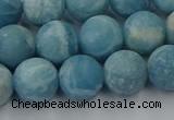 CLR613 15.5 inches 10mm round matte imitation larimar beads