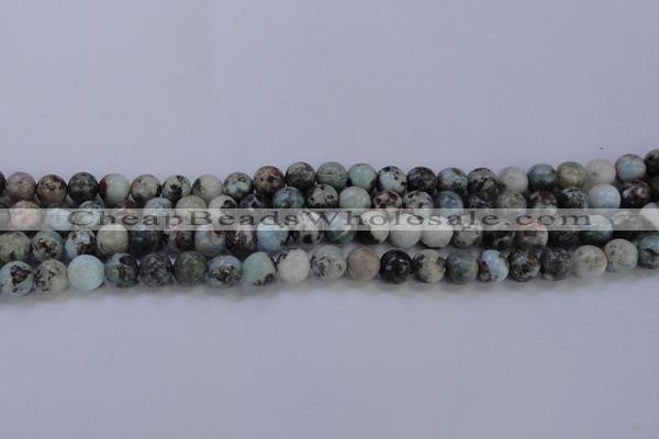 CLR62 15.5 inches 8mm round natural larimar gemstone beads