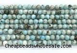 CLR620 15.5 inches 6mm round larimar gemstone beads