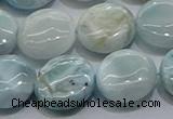 CLR85 15.5 inches 12mm flat round larimar gemstone beads