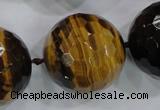 CLS06 15.5 inches 30mm faceted round large yellow tiger eye beads