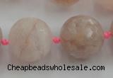 CLS111 15.5 inches 25mm faceted round large pink quartz beads