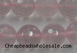 CLS155 15.5 inches 18mm faceted round rose quartz beads