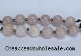 CLS250 7.5 inches 30mm round large pink quartz beads wholesale