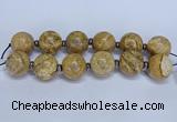 CLS253 7.5 inches 30mm round large picture jasper beads