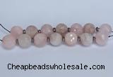 CLS300 7.5 inches 25mm faceted round large pink quartz beads