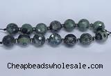 CLS303 7.5 inches 25mm faceted round large kambaba jasper beads