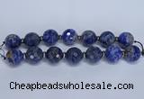 CLS304 7.5 inches 25mm faceted round large sodalite gemstone beads