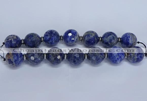 CLS304 7.5 inches 25mm faceted round large sodalite gemstone beads