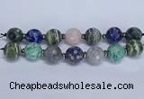 CLS305 7.5 inches 25mm faceted round mixed gemstone beads