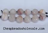 CLS350 7.5 inches 30mm faceted round large pink quartz beads