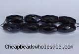 CLS401 7.5 inches 25*45mm faceted rice large black agate beads