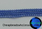 CLU111 15.5 inches 6mm round blue luminous stone beads