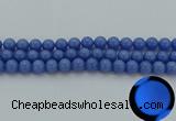 CLU113 15.5 inches 10mm round blue luminous stone beads