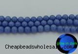 CLU114 15.5 inches 12mm round blue luminous stone beads