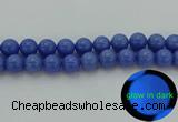 CLU116 15.5 inches 16mm round blue luminous stone beads