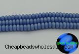 CLU122 15.5 inches 6*10mm rondelle blue luminous stone beads