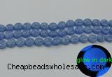 CLU131 15.5 inches 10mm flat round blue luminous stone beads