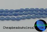 CLU141 15.5 inches 10*14mm oval blue luminous stone beads