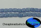 CLU154 15.5 inches 16*16mm square blue luminous stone beads