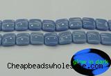 CLU155 15.5 inches 18*18mm square blue luminous stone beads