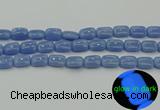 CLU161 15.5 inches 10*14mm rectangle blue luminous stone beads