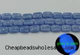 CLU163 15.5 inches 13*18mm rectangle blue luminous stone beads