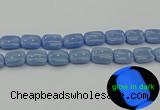 CLU167 15.5 inches 15*20mm rectangle blue luminous stone beads