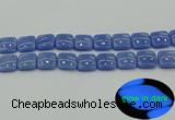 CLU194 15.5 inches 16*16mm square blue luminous stone beads