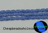 CLU201 15.5 inches 10*14mm rectangle blue luminous stone beads