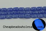 CLU204 15.5 inches 15*20mm rectangle blue luminous stone beads