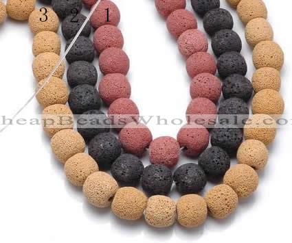 CLV07 14 inch 13mm ball shape natural lava loose beads wholesale