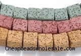 CLV09 14 inches 10mm cubic natural lava loose beads wholesale