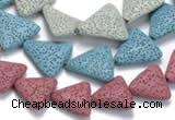 CLV10 14 inches triangle natural lava loose beads wholesale