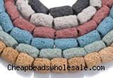 CLV16 14 inches column shape natural lava loose beads wholesale