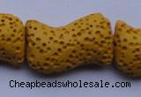 CLV21 16 inches 13*21mm marquise yellow natural lava beads wholesale