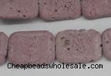 CLV301 15.5 inches 15*20mm rectangle lava beads wholesale